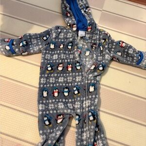 Adorable Penguin Print Kids Footie